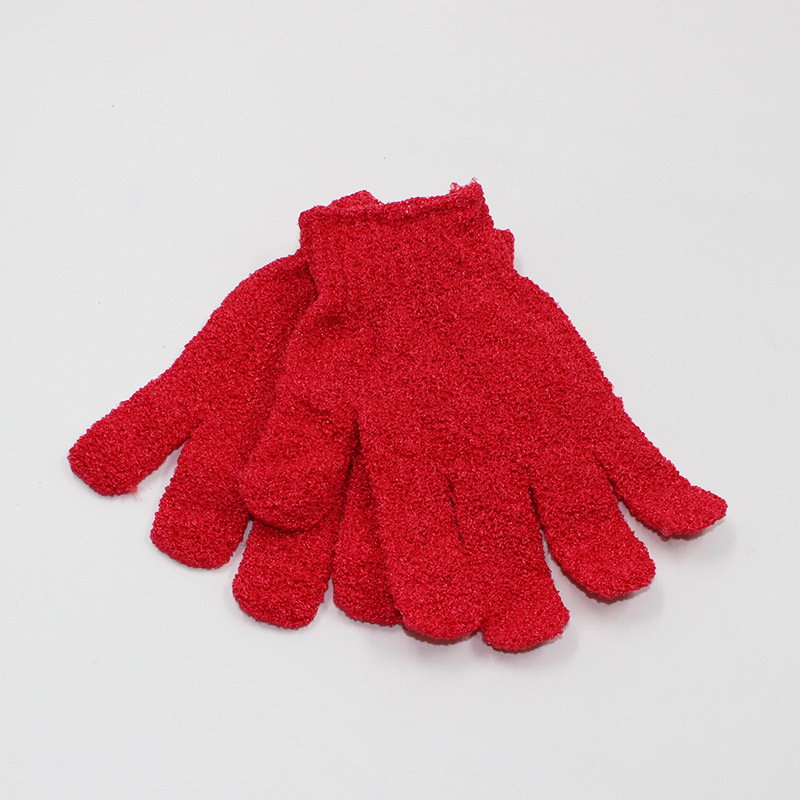 Guantes de toallas de limpieza de cinco dedos para adultos, toallas de baño, artefactos de baño de espalda, toallas de baño de espalda, guantes de espesación de barro frotados