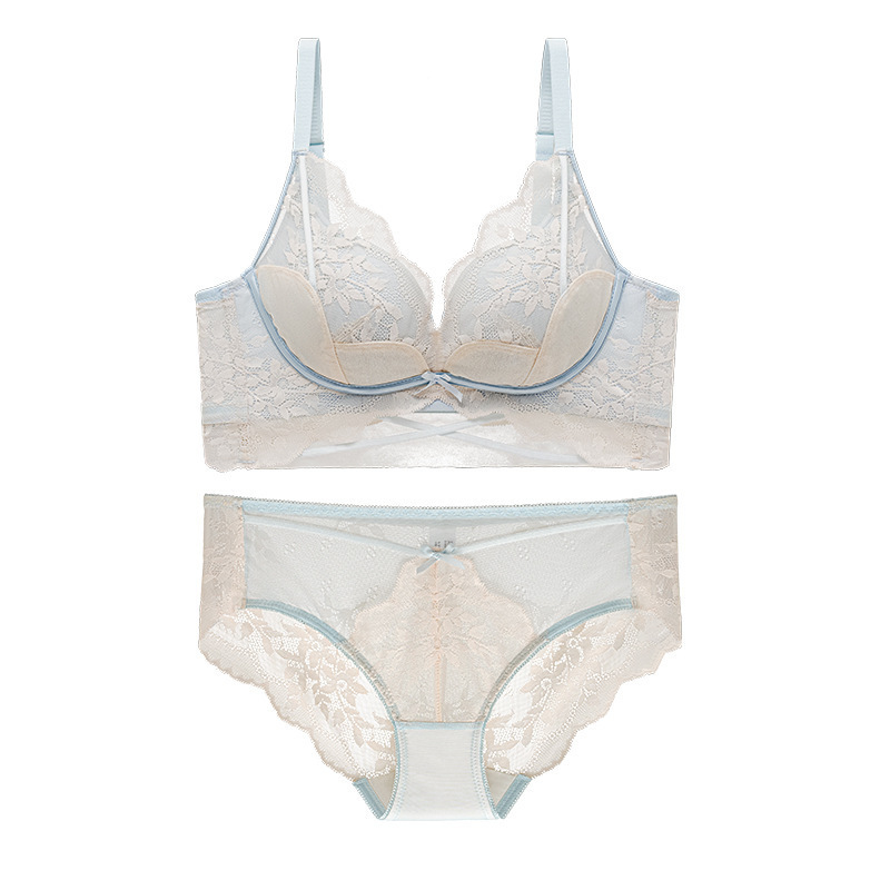 8136 generación de cabello puro encaje niña pecho pequeño recogido para mostrar sujetador grande ligero y transpirable sin anillo de acero sujetador antibacteriano mujer