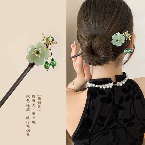 Ancient style hairpin with tassels, rocking wooden hairpin for women, imitation ebony wood decoration, hairpin, Hanfu accessories, ancient costume hairpin, hairpin
