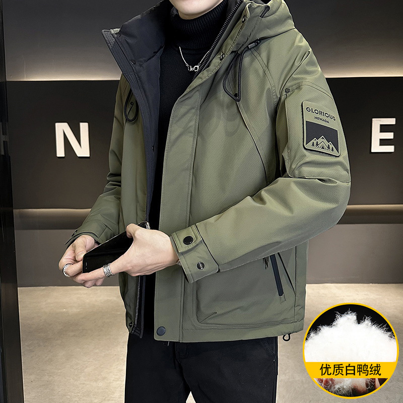 New National Standard 50% down Men's down Jacket 2025 Winter Thickened Warm Loose-Fitting Unisex Hooded Duck down Coat