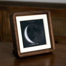實木質迷你擺台相框實木圓角洗照片打印月球moon相框情侶紀念相框