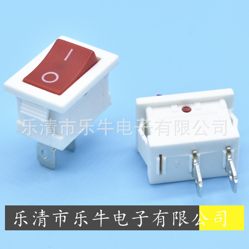 白色船型开关 KCD1 15*21mm白色翘板开关 2脚2档白色电源开关