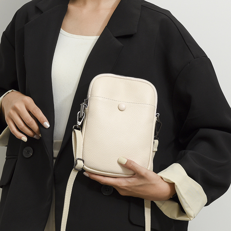 제조업체 도매 질감 있는 여성용 미니백 2025 신상 숄더백 크로스백 소프트 가죽 미니 핸드폰 가방 동전 지갑