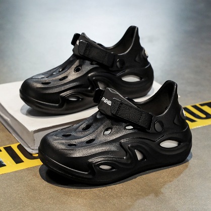 Zapatos con agujeros para padres e hijos verano nueva moda de doble capa suela gruesa zapatos para niños zapatos casuales transpirables zapatos de playa antideslizantes