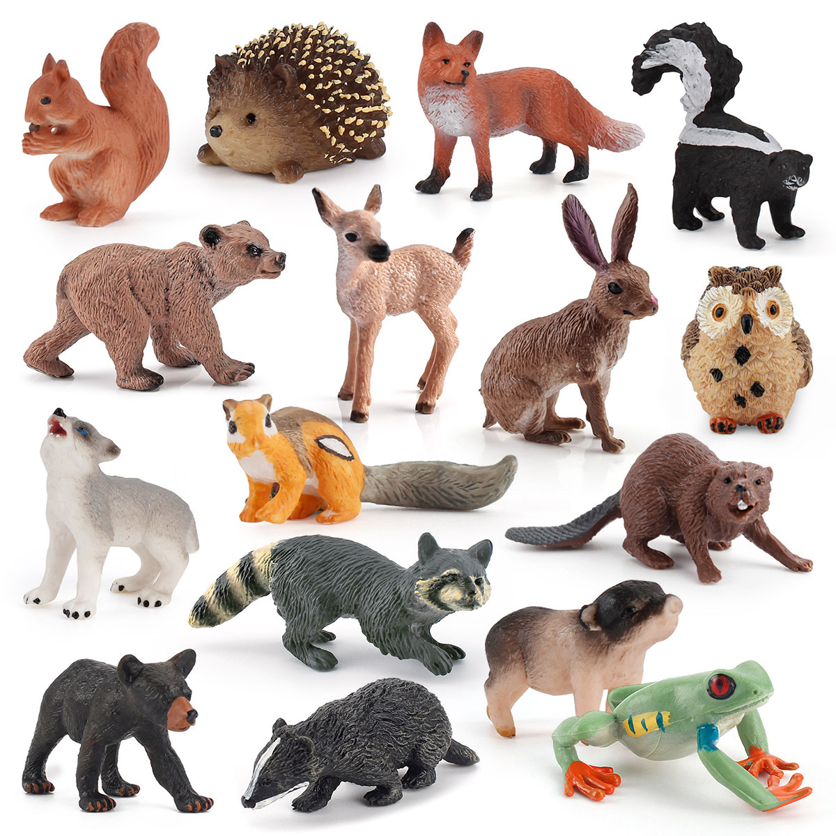 Simulación de exportación transfronteriza ardilla erizo blanco cola ciervos Jinhua ratón bosque animal modelo cumpleaños pastel Decoración
