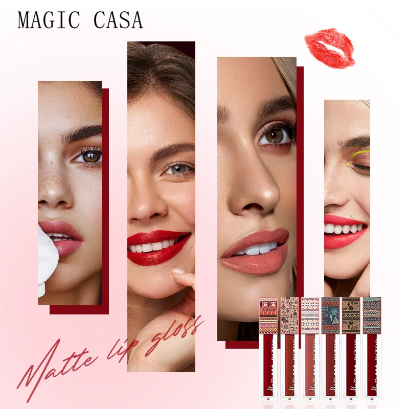 MAGIC CASA Matte lip gloss, lipstick, square tube, 3D, long-term effect