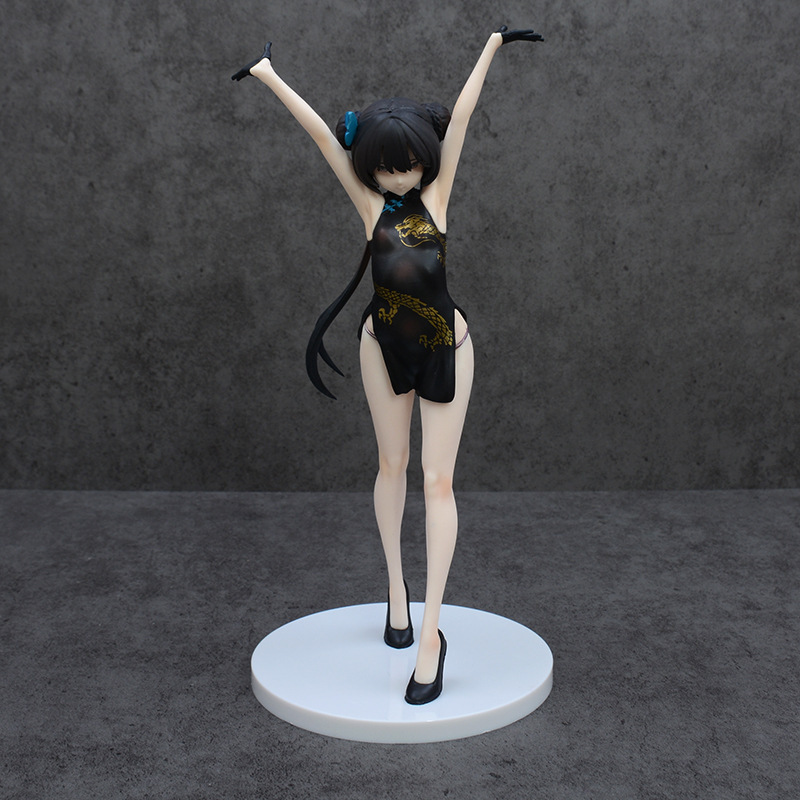 Qipao-Wearing Beautiful Girl Figure from Anime, Boxed Model for Display, Cross-Border Wholesale