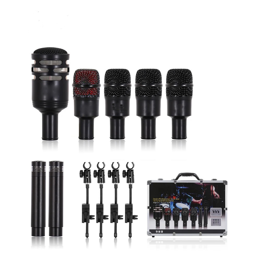 Kit de Micrófonos para Batería con Soporte Omnidireccional para Escenario e Instrumentos image 1