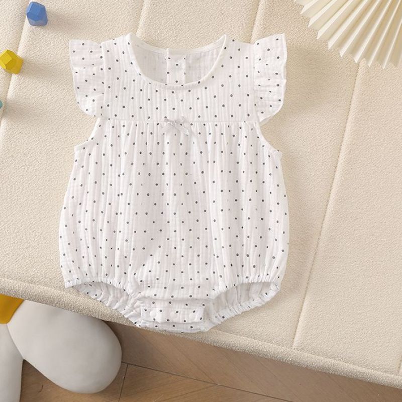 Ropa de verano para bebés, luna llena sin mangas, lunares sin mangas, ropa de pedo sin mangas, ropa de escalada para bebés, ropa de salida