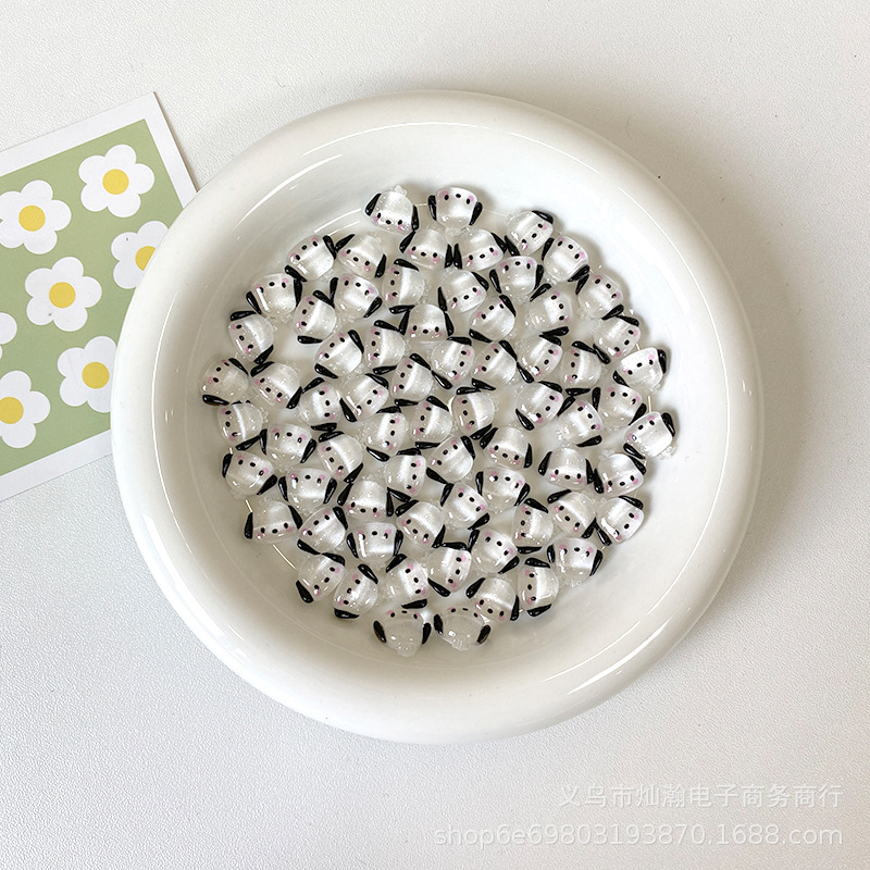 Tamaño pequeño hielo transparente flash fino Sanrio accesorios de resina DIY teléfono móvil Shell agua taza crema pegamento horquilla decoración uñas