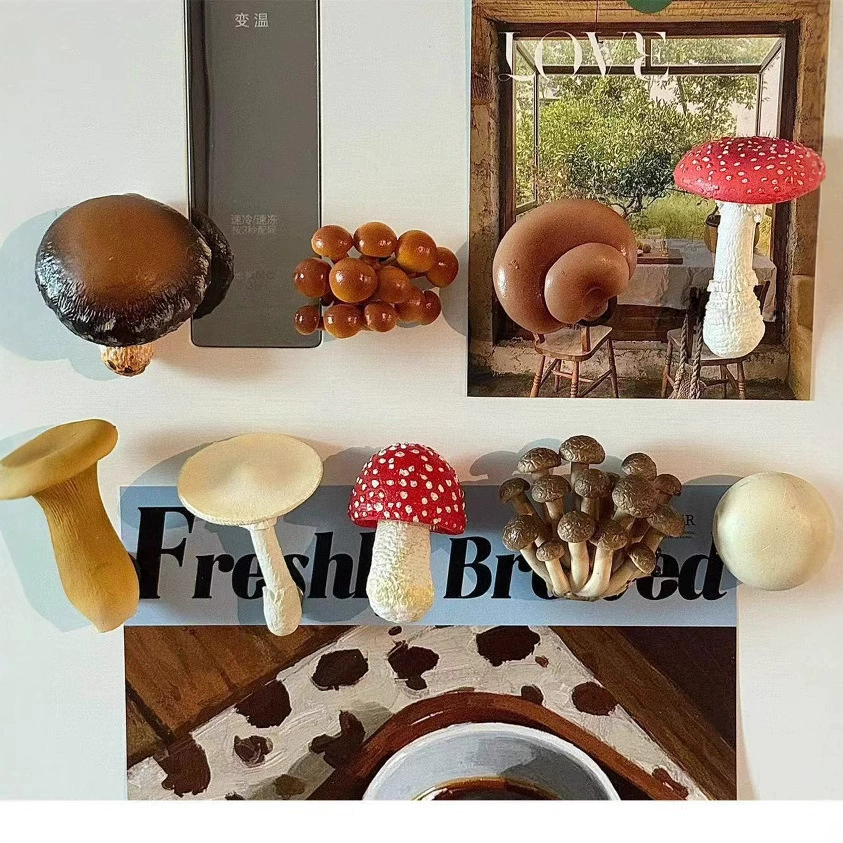 Креативный искусственный гриб, магнит на холодильник, магнитный лесной железный шкаф, украшение 3D стерео, креативный стильный, сильная магнитная присоска