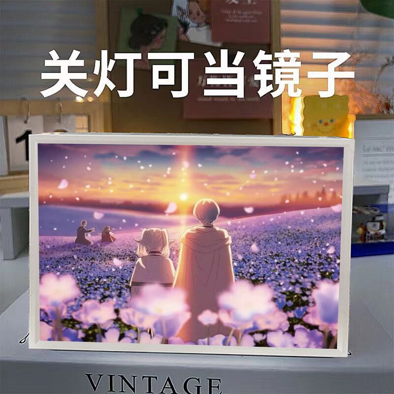 葬儀フリリアンミラーライトペイントアニメーション周辺装飾デスクトップフォトフレーム装飾品雰囲気ガールフレンドギフト|undefined