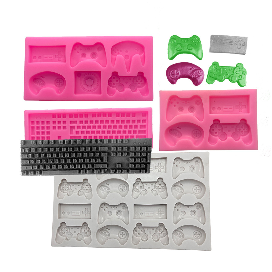 Gamepad computer keyboard silicone mold handmade diy chocolate cake decoration baking tools
