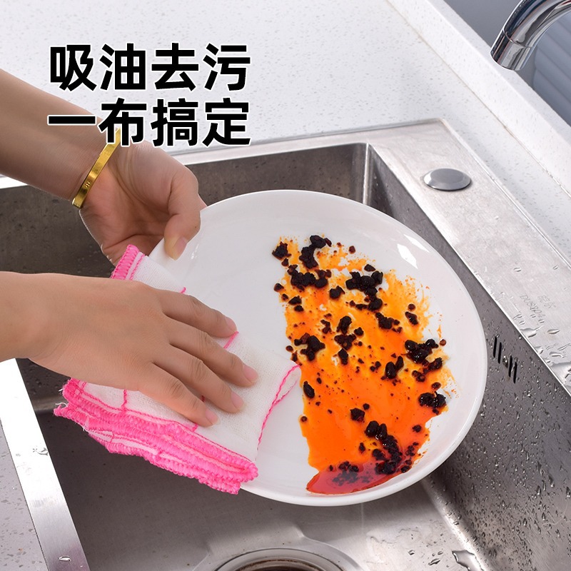 Paño para lavar platos, toalla absorbente para lavar platos sin pelusa para el hogar, toalla especial para cocina, estropajo, no se mancha fácilmente con aceite, trapo de algodón puro
