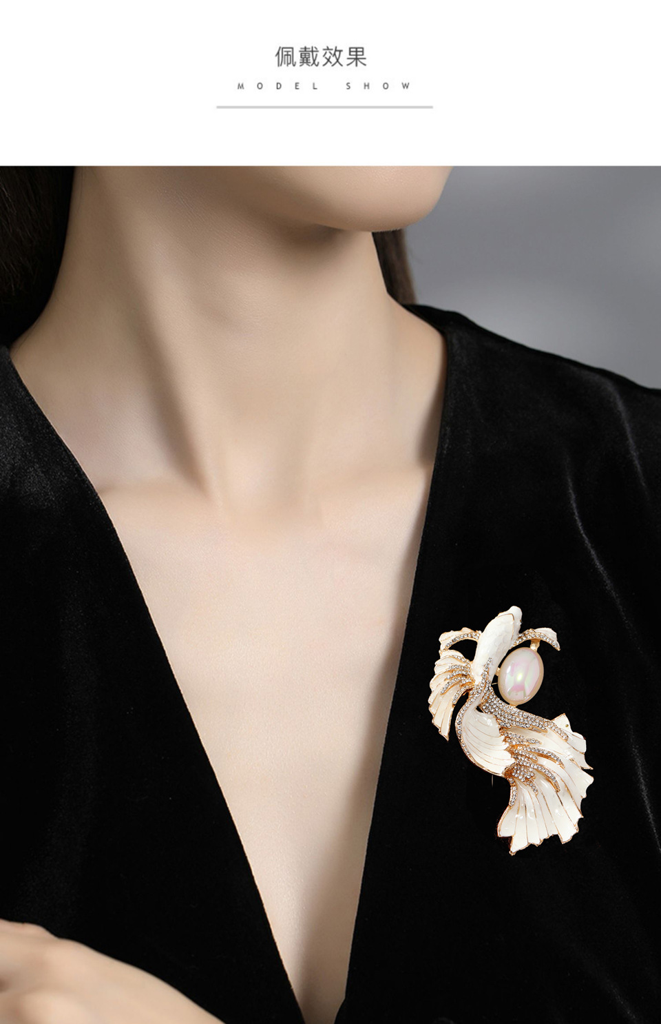 Holiday, Banquet Occasion Elegant Pin Carp Imitation Pearl Alloy Enamel Unisex Brooches