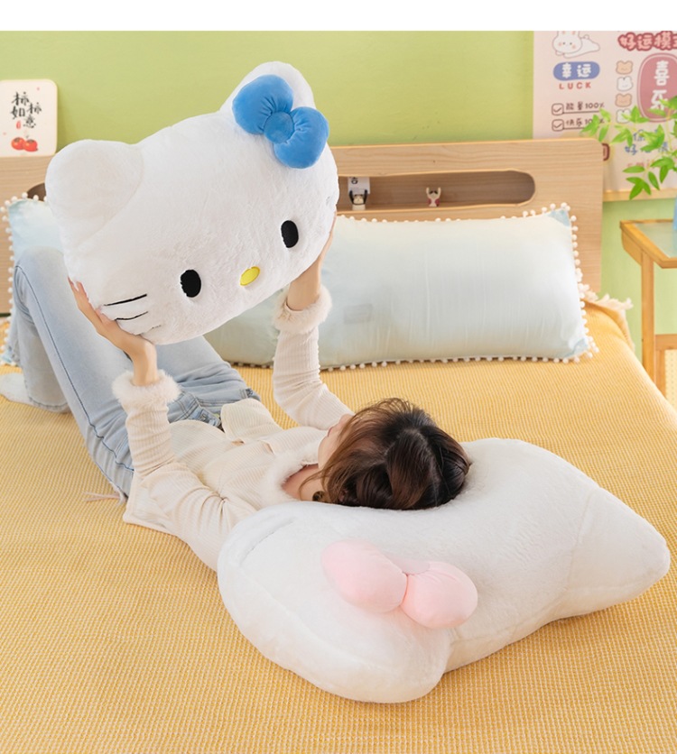 New cute cat head plush toy pillow, Hello Kitty cartoon cushion, bay window seat cushion, gift for girlfriends and friends