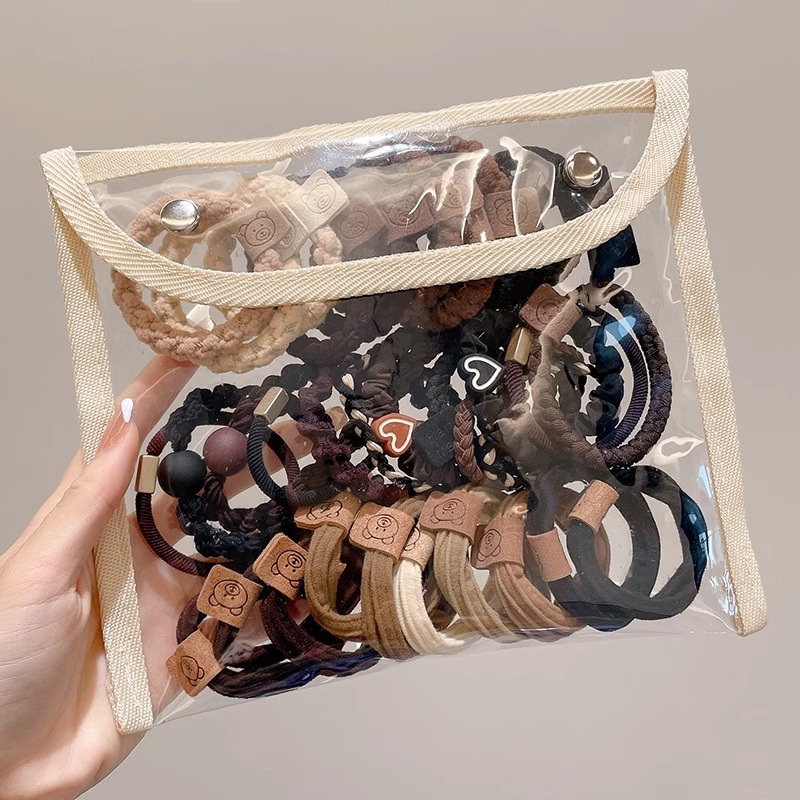 Cuerda de pelo de cola de caballo alta para mujeres 2024 nueva banda de goma duradera elástica corbata de pelo cuerda de pelo cubierta de cuero banda de pelo accesorios para el cabello