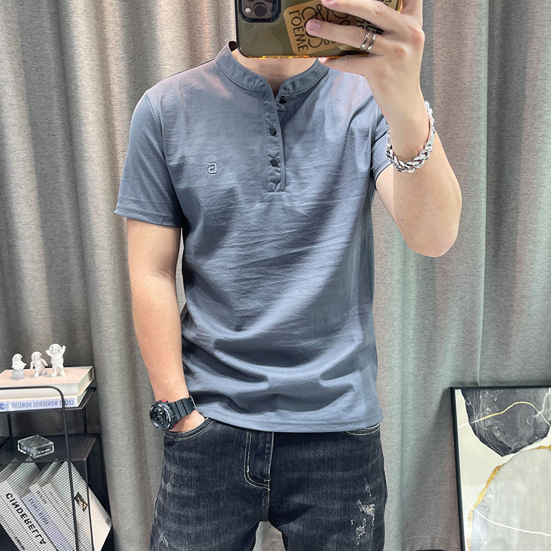 クロスボーダーメンズ Tシャツ夏の新作テンセル綿麻紳士服薄手メンズ半袖|undefined