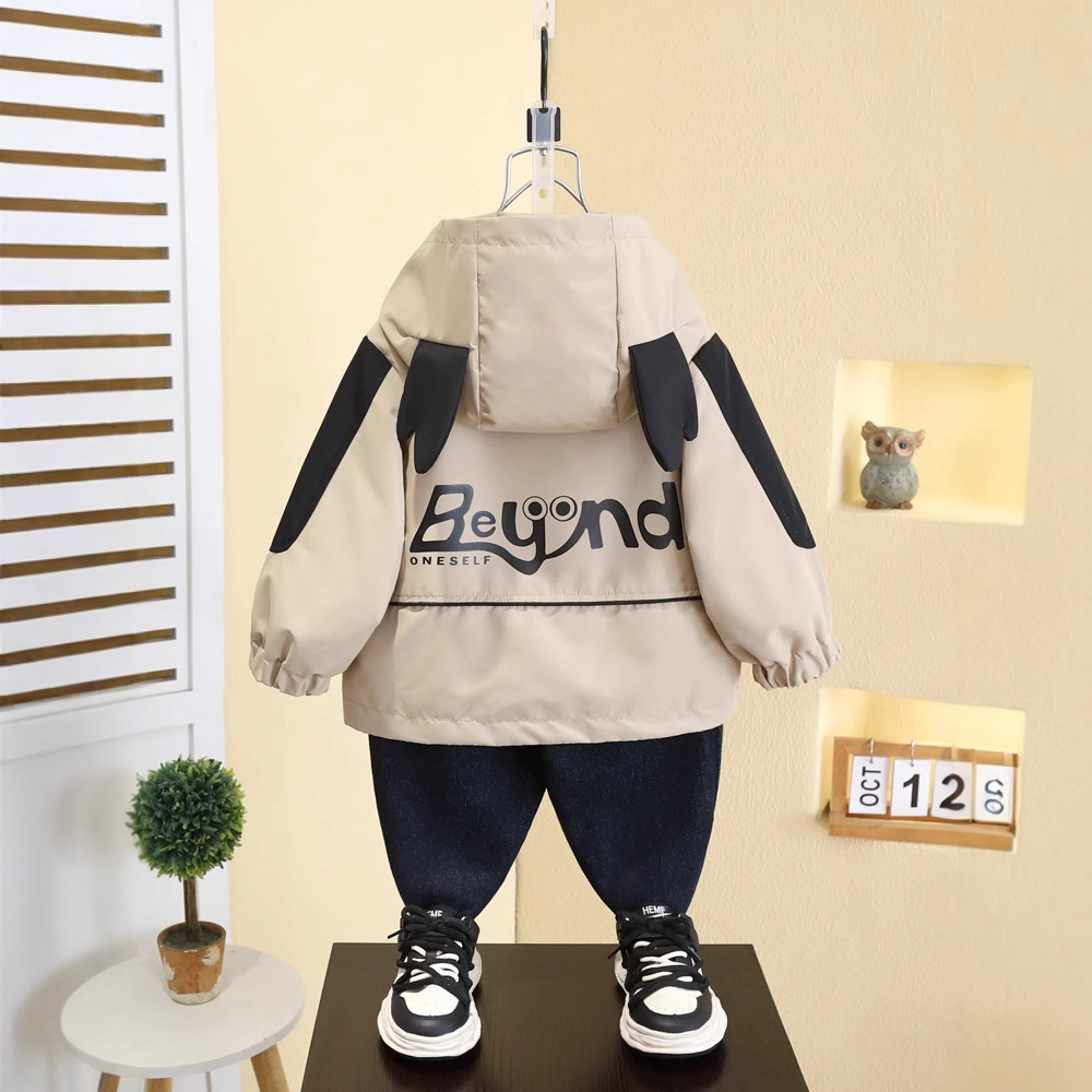 7559 Cortavientos para niños Chaqueta para niños de primavera y otoño 2025 nueva chaqueta coreana de primavera occidental chaqueta delgada image 4