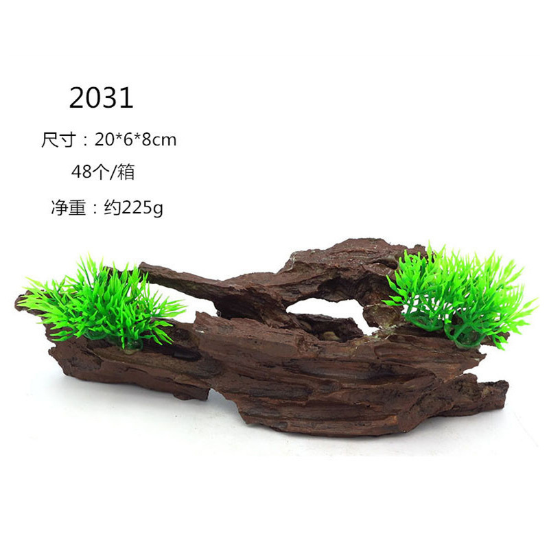 Árbol artificial cabeza pecera tortuga maceta decoración paisaje planta agua hierba sumergido madera peces Camarón escape jardín paisaje Hotel suministros