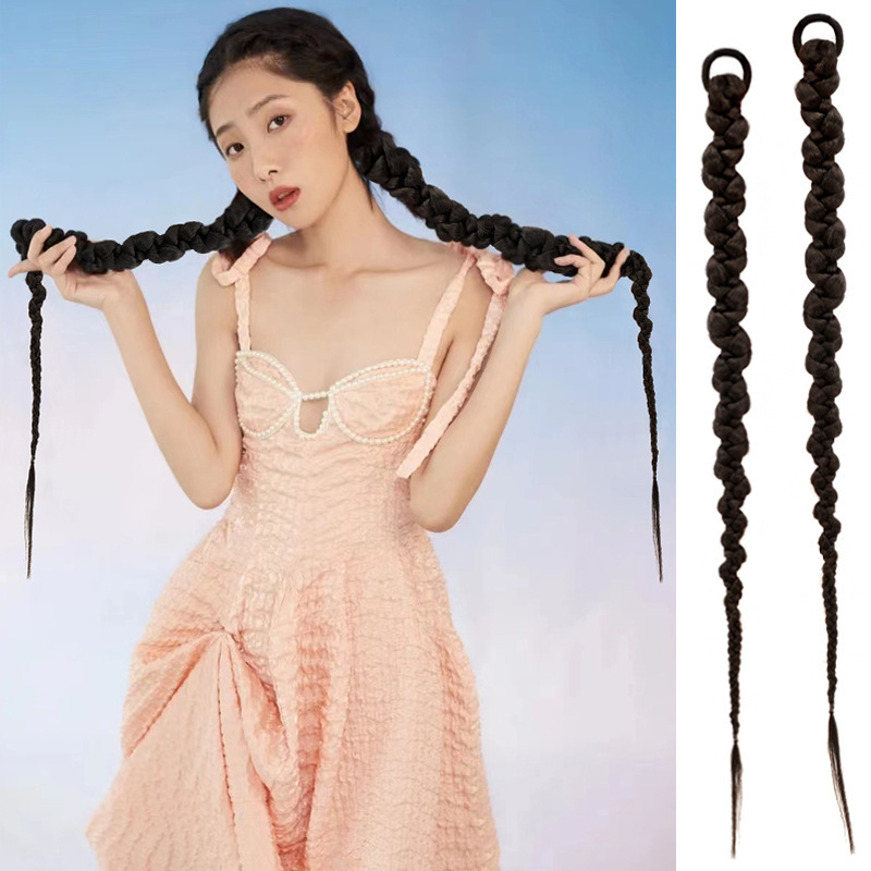 Hongxiu Carefully Selects - Non-Zhou Realistic Anchor Douyin Powder-Absorbing Artifact European and American Style Wig Twist Boxing Dreadlocks Ponytail
