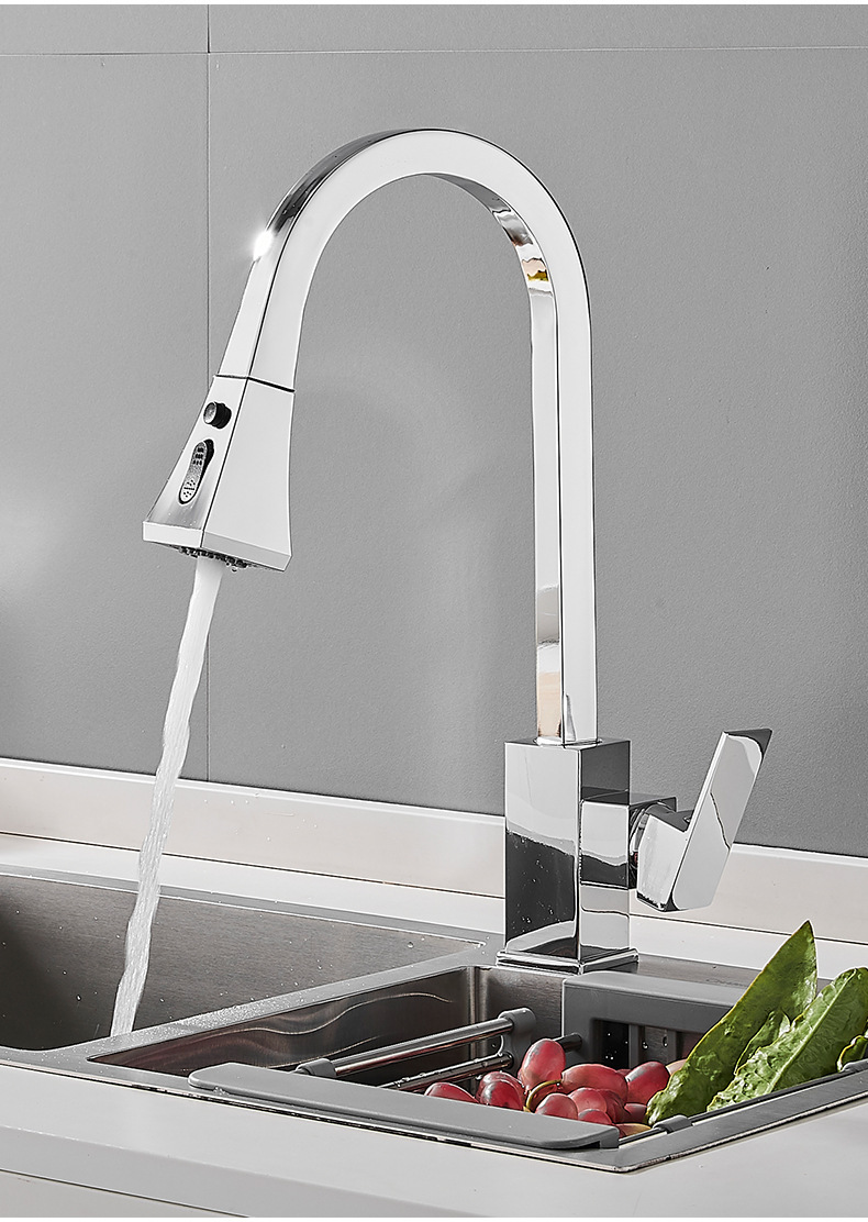 Pull-out faucet, kitchen single-hole sink, balcony telescopic stainless steel rotary universal cold and hot household valve undefined
