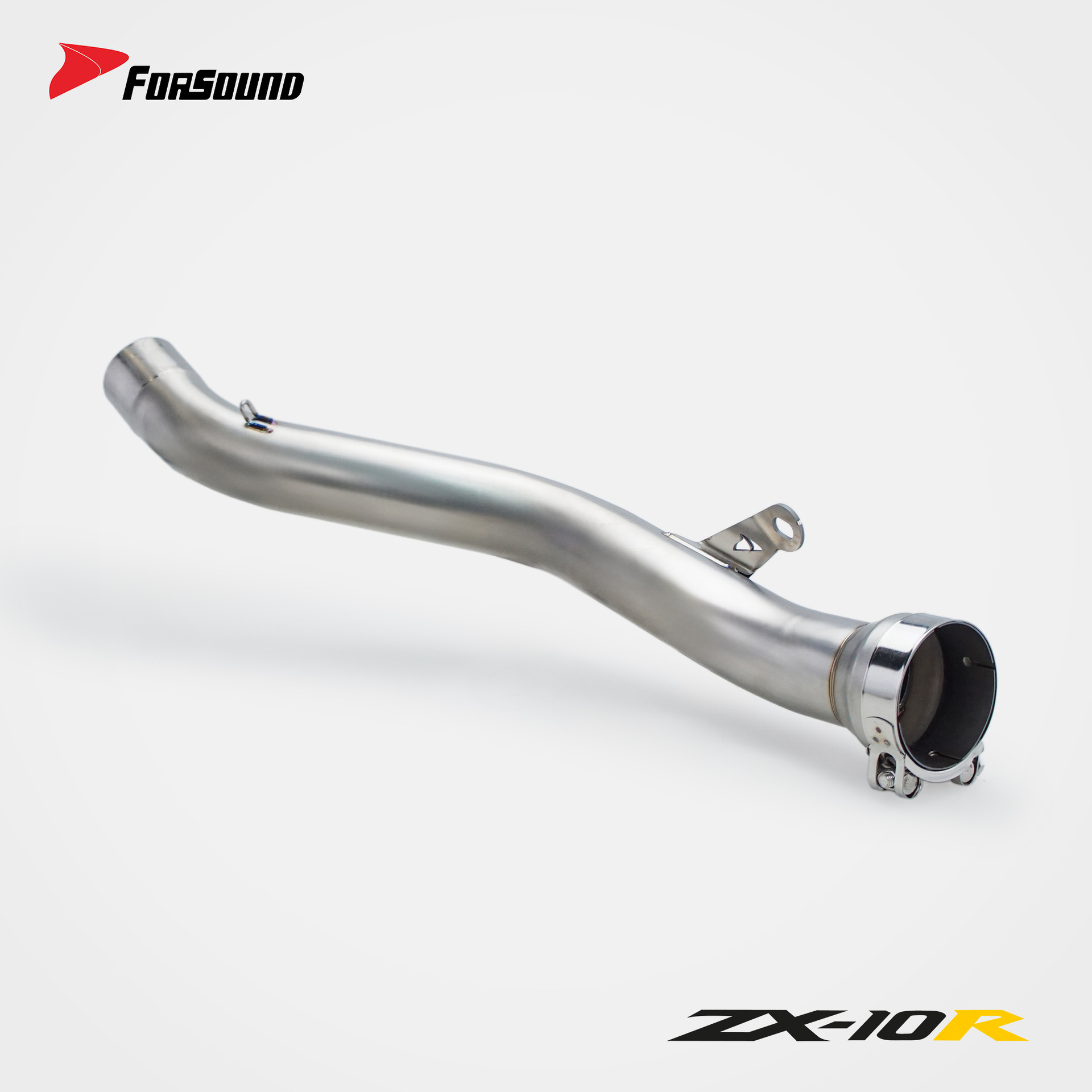 KAWASAKI ZX-10R Big Bull modified exhaust mid and tail section, Grav's titanium alloy stainless steel carbon