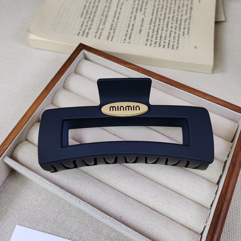 12.5CM 무광택 검정색 사각형 minmin 타원형 마크