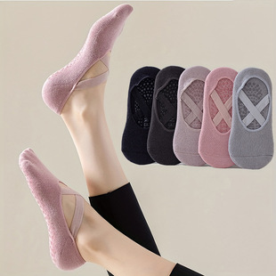 Summer New Women's Yoga Socks Indoor Pilates Sports Floor Socks Solid Color Nude Strap Fitness Sports Socks