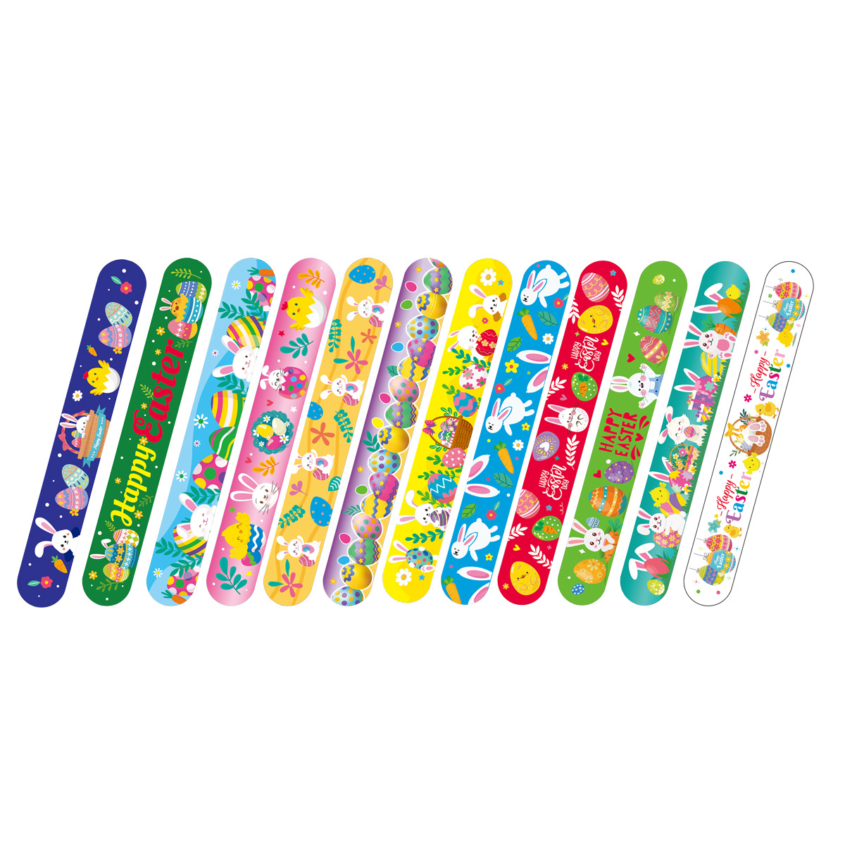 Nuevo tema transfronterizo de Pascua collar pulsera de PVC huevo de conejo pulsera de niños palpitante anillo