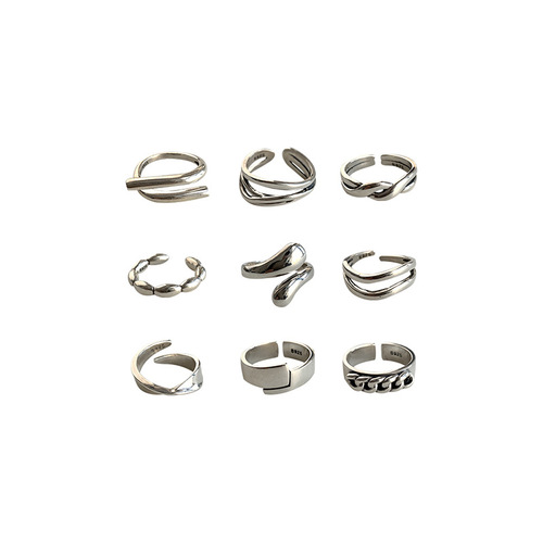 Korean style niche design 925 sterling silver cold style ring for women non-fading retro heavy industry ring jewelry wholesale