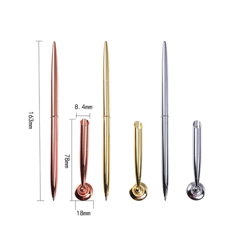 Metal desk pen, bank hotel counter sign-in pen, desk pen pedestal set, office fixed desktop ballpoint pen