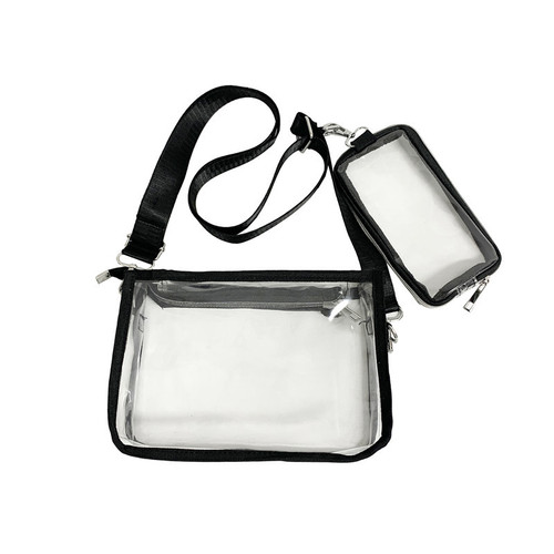 Cross-border Amazon PVC crossbody bag for women, transparent jelly bag, Hong Kong style trendy PVC transparent one-shoulder crossbody bag for men
