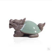 宋代正品汝窑瑞兽龙龟茶宠哥窑开片茶玩 精品功夫茶具套装摆件