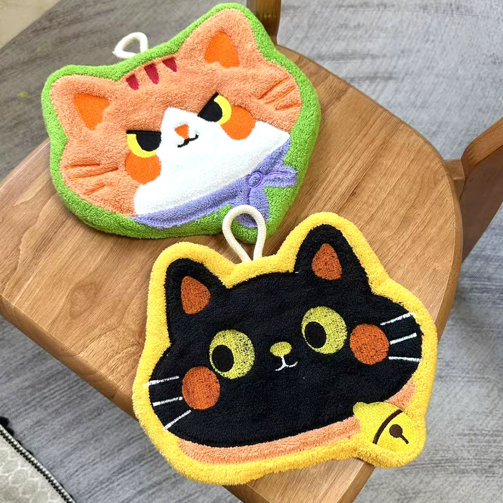 Коралловое бархатное полотенце для рук для дома, кухонное и ванное полотенце, впитывающее влагу, без катышков, висит
