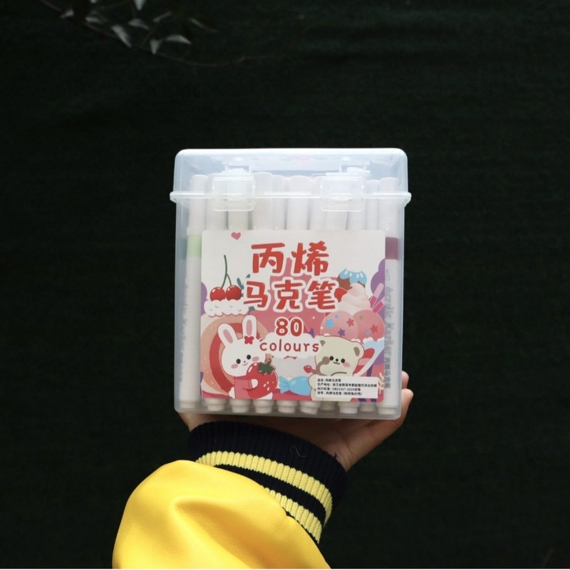 アクリルマーカー 子供用水彩ペン リフィル 小学生 美術絵画 特殊不透明色 積み重ね可能な色 幼稚園|undefined