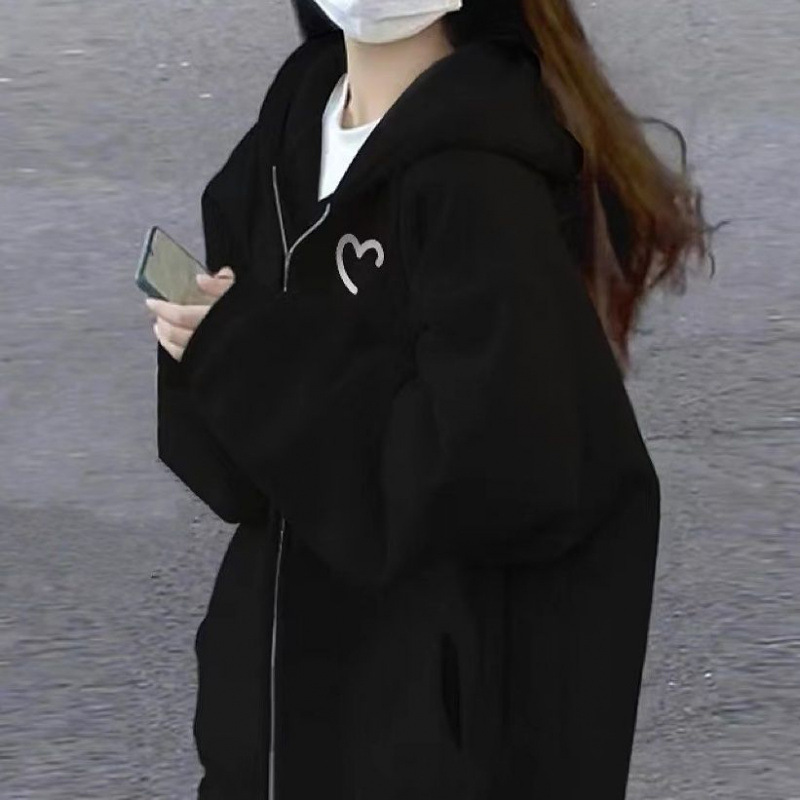 무거운 실버 폭스 벨벳 코튼 지퍼 재킷 여성 가을 및 겨울 새로운 게으른 스타일 느슨한 캐주얼 올 매치 트렌디 가디건 재킷