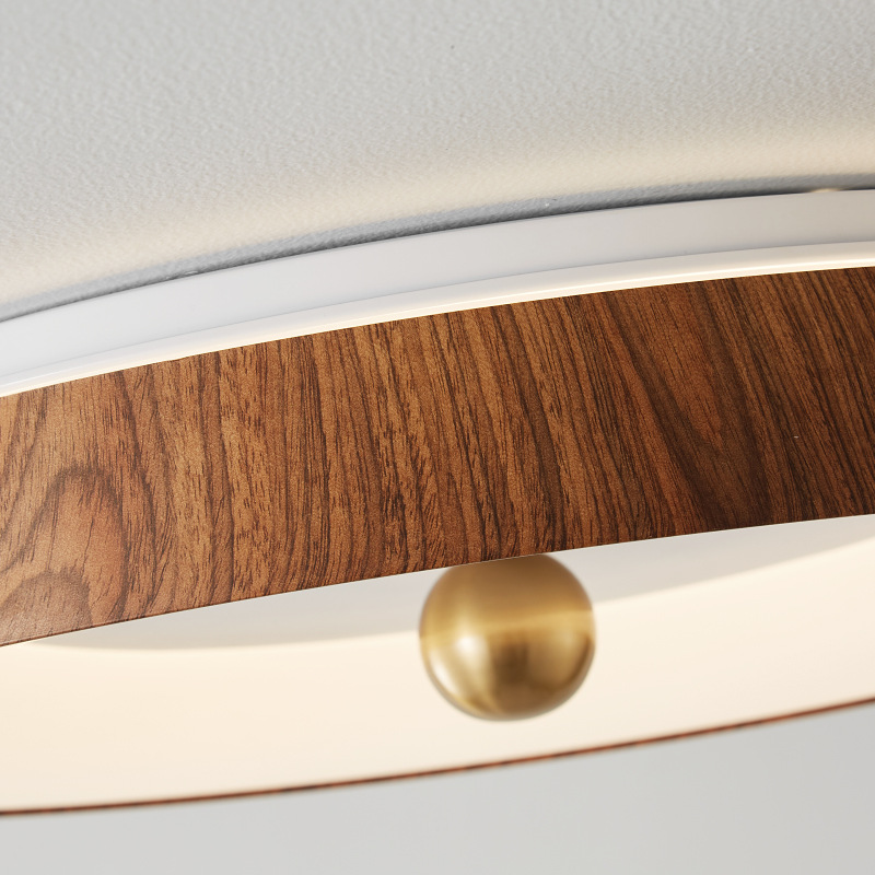 Nueva lámpara de dormitorio de color de madera de nogal de estilo chino simple y moderno estilo japonés nuevo estilo Wabi-Jifeng protección ocular dormitorio principal lámpara de estudio