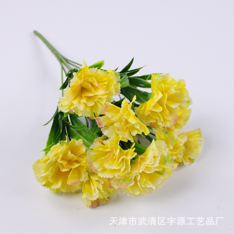 Venta directa de fábrica 11 Clavel artificial flor falsa Día DE LA Madre Día del Maestro regalo flor ingeniería fotografía decoración Flor de seda