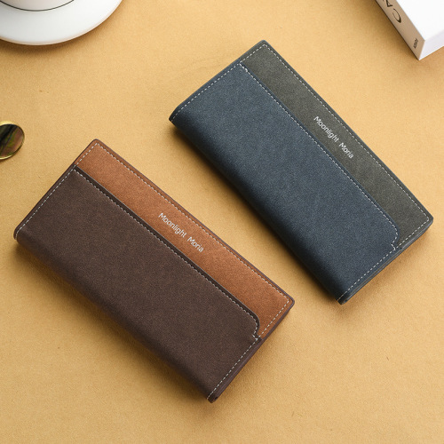 Men's Wallet, Leather, Unisex, Long, Multi-Card Slot, Suit Bag, Fashion Trend, Business Card Holder, Men's Money Clip