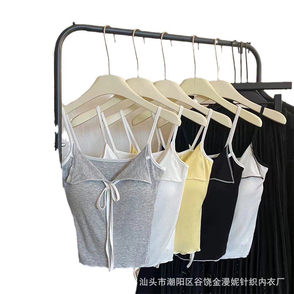 Топ-камисоль женский, вырез «сердечко» с контрастной отделкой, без чашек, приталенный