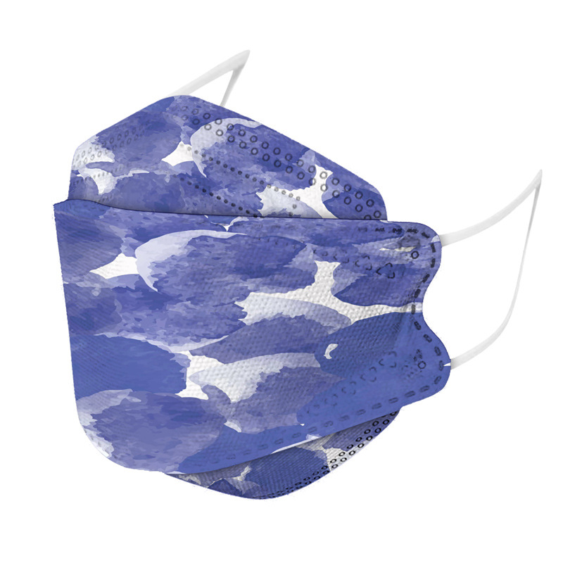 94 máscara protectora desechable de cuatro capas impresión en color máscara de boca de pescado de moda 3D máscara facial