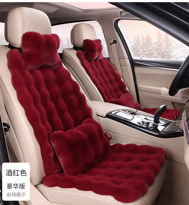 Winter Thickeneded Car Plush Seat Cushion, Universal Single-Piece Rear Non-Shedding Car Seat Cushion Seat Cover for Winter