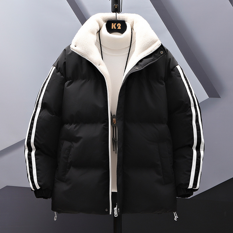 Abrigo de algodón acolchado con forro polar 2023 nuevos hombres de invierno más tamaño abrigo tendencia de la moda engrosado cálido abrigo de algodón acolchado al por mayor