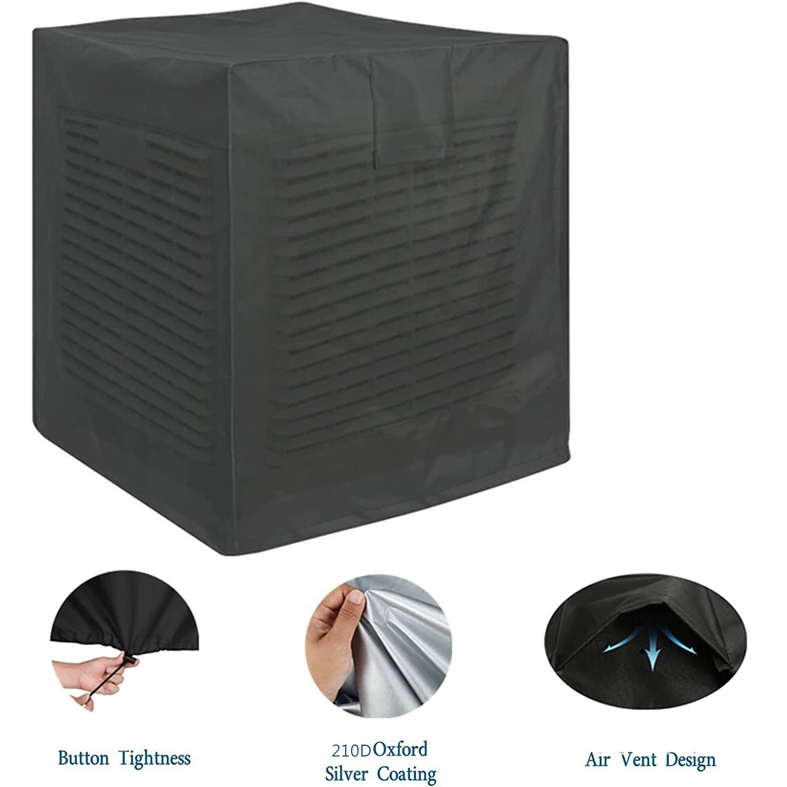 Оптовая продажа: всепогодный вертикальный чехол для наружного блока кондиционера, защитный чехол для центрального кондиционера, водонепроницаемый чехол