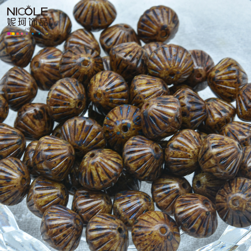 Importado Checo Baos Osha esmaltado linterna cuentas de mano 9mm accesorios de material DIY pulsera alrededor de 100 piezas