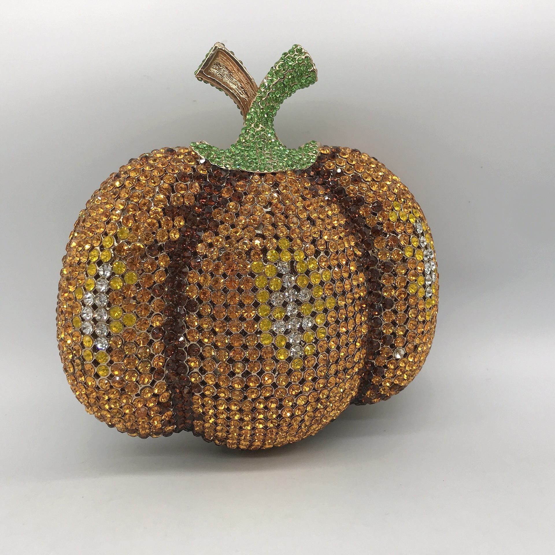 Nuevo paquete de banquete de diamantes de calabaza transfronteriza, paquete de diamantes de banquete europeo y americano, nuevo embrague de aleación de oro duro