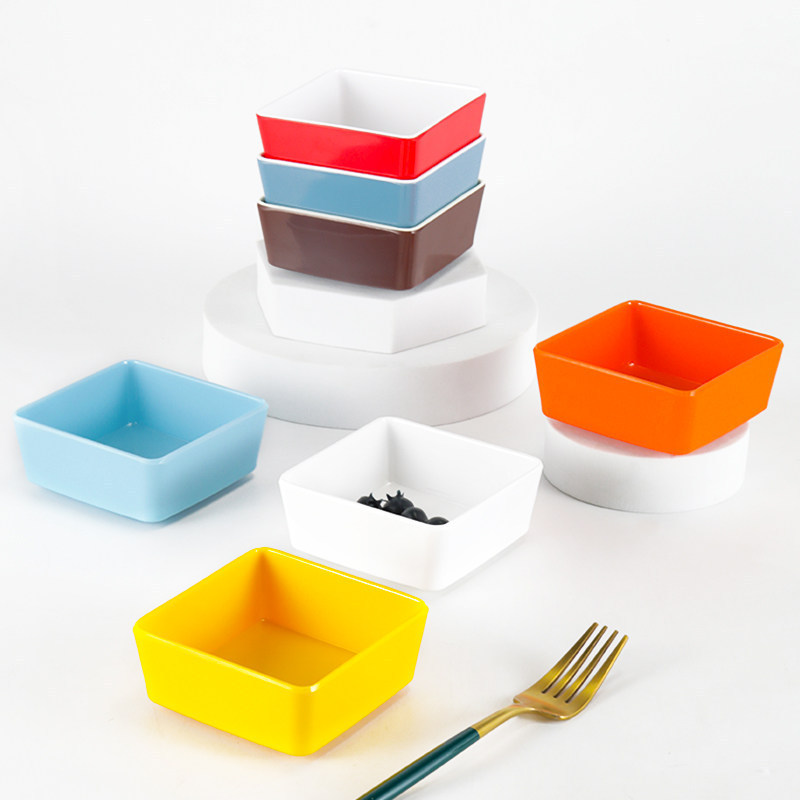Melamine plate, colorful square plate, bar KTV snack plate, Korean-style barbecue dipping sauce plate, seasoning plate, commercial plate Melamine plate, colorful square plate, bar KTV snack plate, Korean-style barbecue dipping sauce plate, seasoning plate, commercial plate