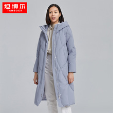 坦博尔羽绒服女中长款时尚连帽保暖厚款女士羽绒服外套TB211780