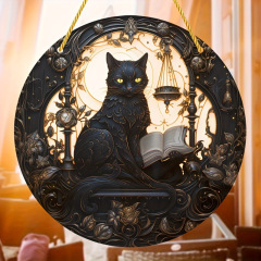 越境商品ハロウィーン円盤アクリル太陽捕手ステンドグラス吊り下げ装飾品窓寝室